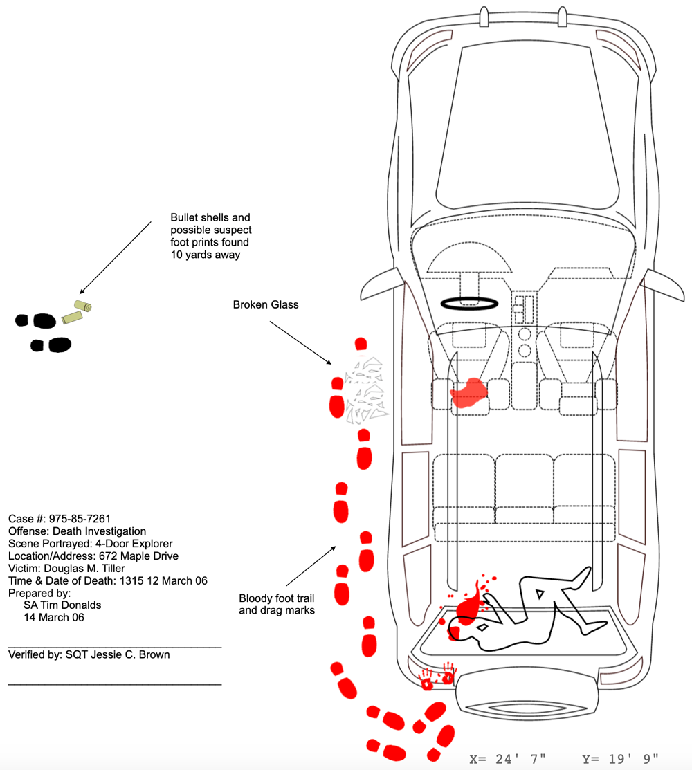 Car crime scene example