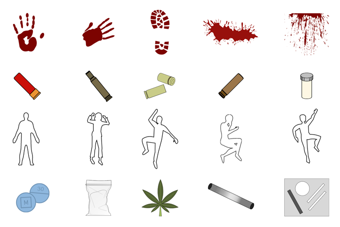 New crime scene symbols